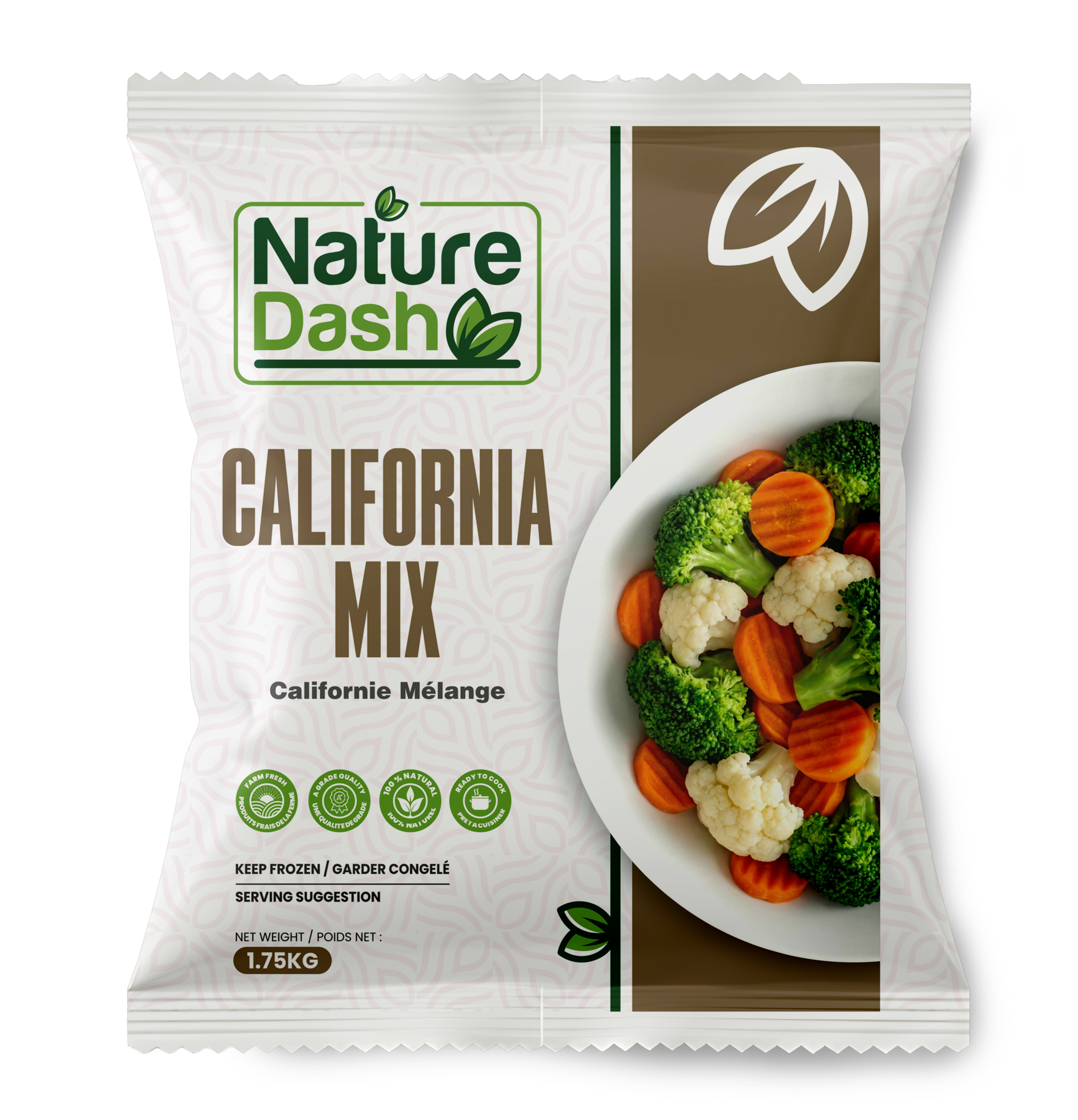 Nature Dash Frozen California Mix 1.75KG | Premium Ready-to-Cook Mixed Vegetables