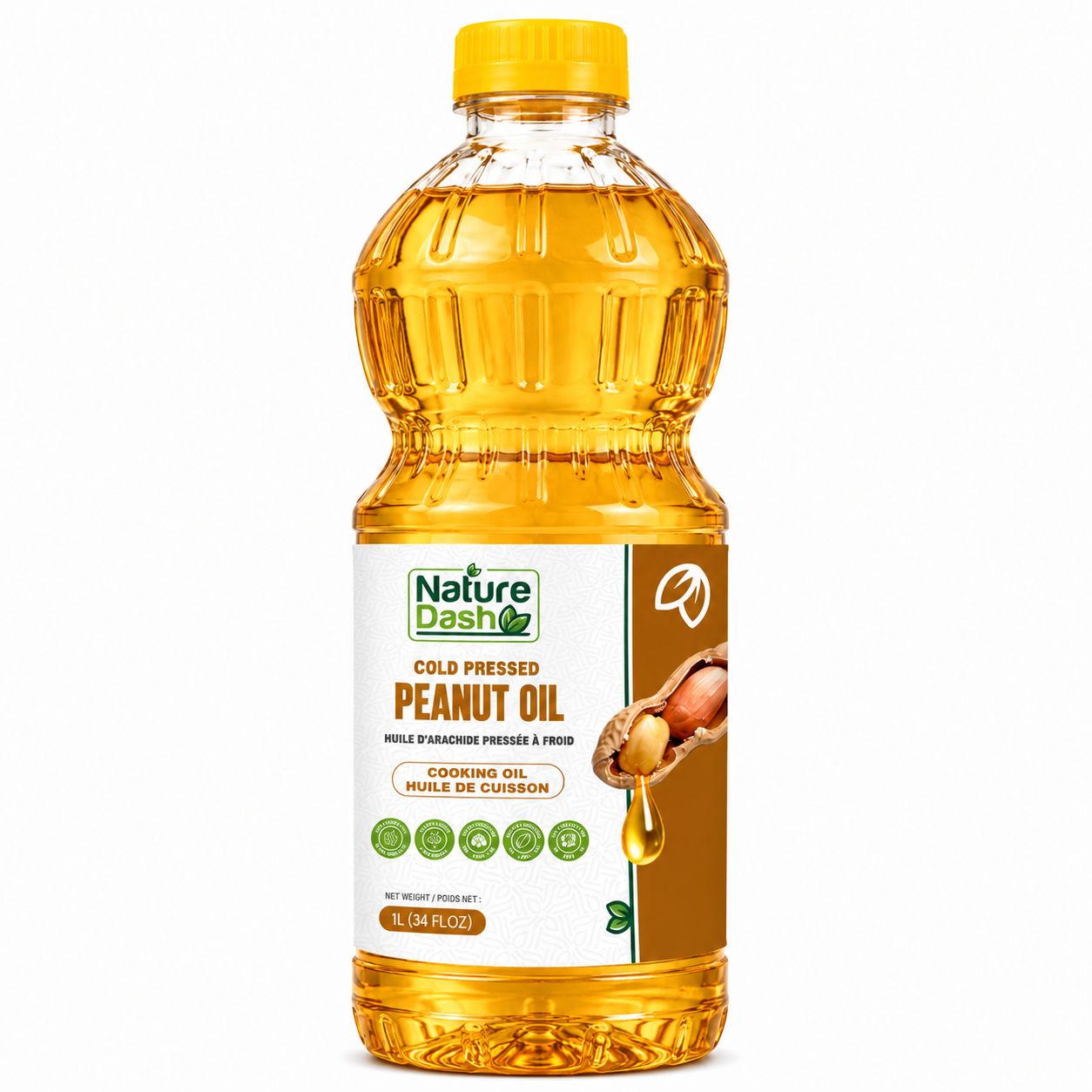 Nature Dash Cold Pressed Peanut Oil | Premium Healthy Cooking Oil | 1L & 3L