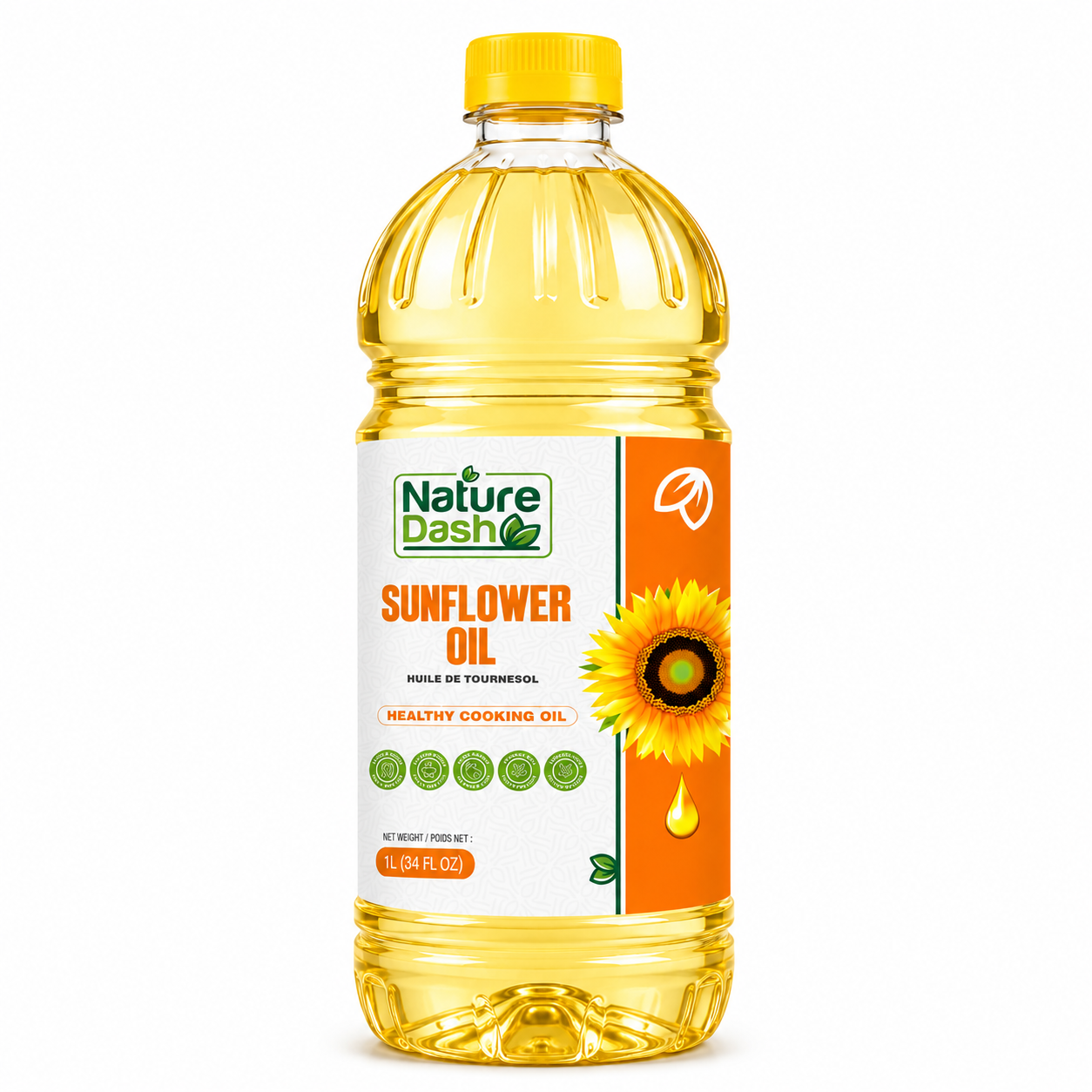 Nature Dash Sunflower Oil | Light Healthy Cooking Oil | Available in 1L & 5L