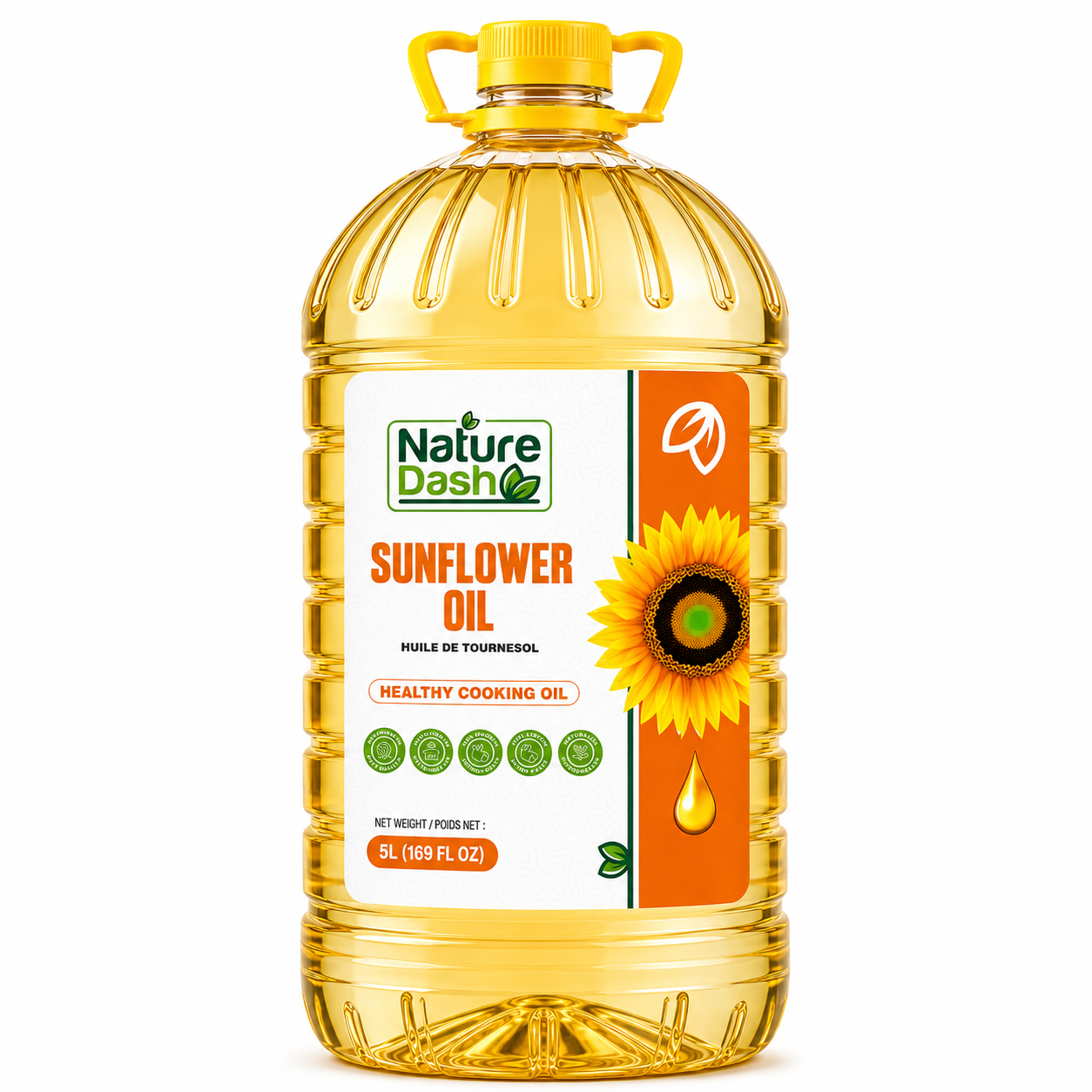 Nature Dash Sunflower Oil | Light Healthy Cooking Oil | Available in 1L & 5L